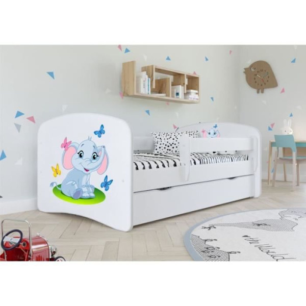 Kocot Kids Rosa elefantsäng utan låda Babydreams, madrass 140/70 - 5903271999170