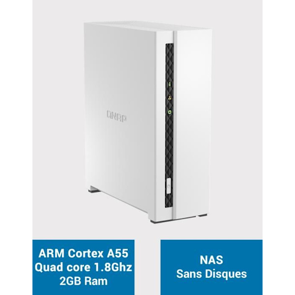 NAS-nätverkslagring - Qnap - TS-133 - RAID 1 - Gigabit Ethernet - 2 års garanti
