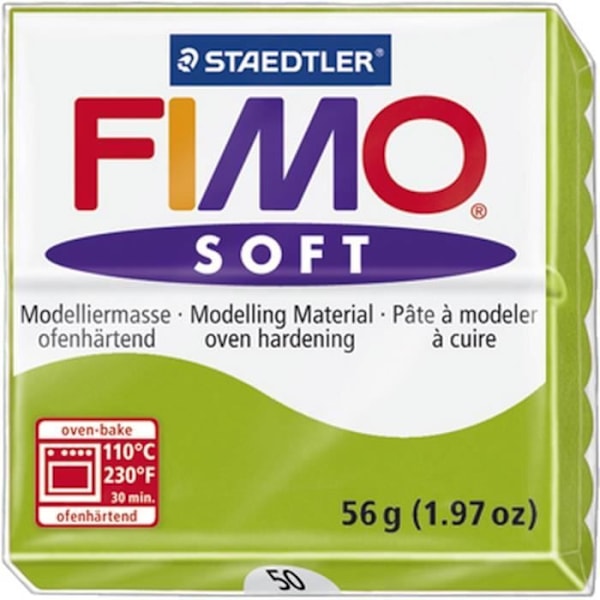 STAEDTLER Fimo Mjuk blockbakning modellera 56 g äppelgrön Grönt äpple