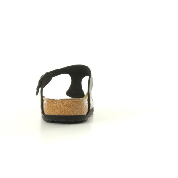 Svarta Birkenstock Gizeh-sandaler för dam i läder med justerbart spänne och Birkenstock-sula Svart 37