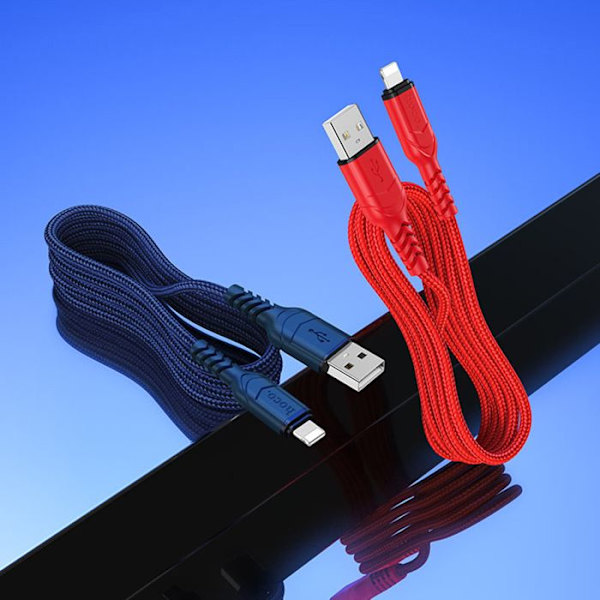 USB-A till Lightning-kabel, 12W, 2,4A, 1,0m - Hoco - Svart