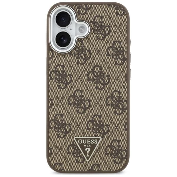 Coque Guess Hardcase 4G Triangle Logo MagSafe för iPhone 17 - Brun Brun