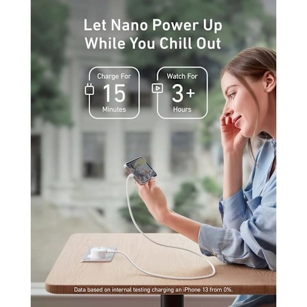 Snabbladdare - ANKER - Nano 20W - USB C - PIQ 3.0 - Kompatibel med iPhone 12/12 Pro/Pro Max svart, vit, lavendel, mintgrön