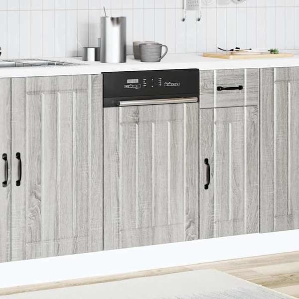 vidaXL Diskmaskinpanel Lucca sonoma grå ingenjörsträ 853893