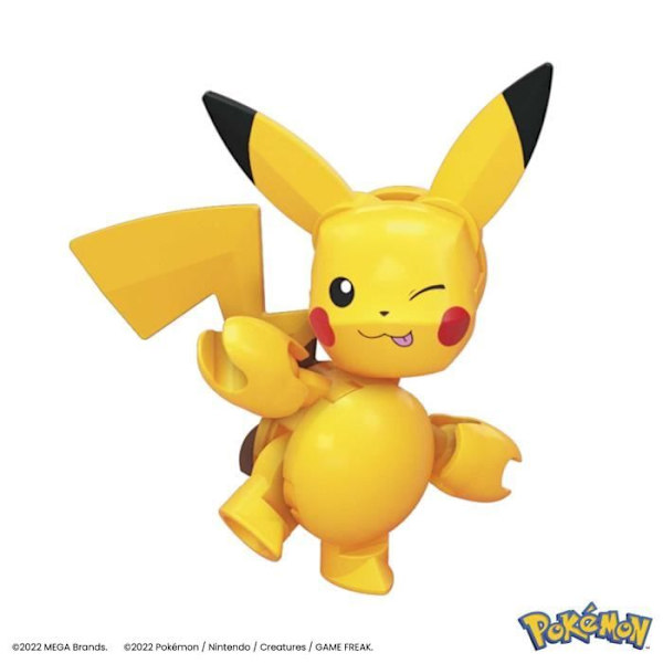 MEGA Pokémon-Pikachu byggset - Box med 3 ledade figurer (160 stycken) för barn HKT23 Flerfärgad