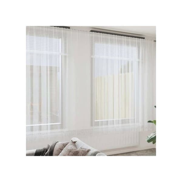 Spetsgardin - vidaXL - Vit - 280x400 cm - Polyester - Mörkläggande - Maskintvättbar - Flexibel installation Vit