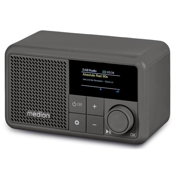 Mini Radio - MEDION - DAB/FM - Mono 2W RMS - Grå Grå