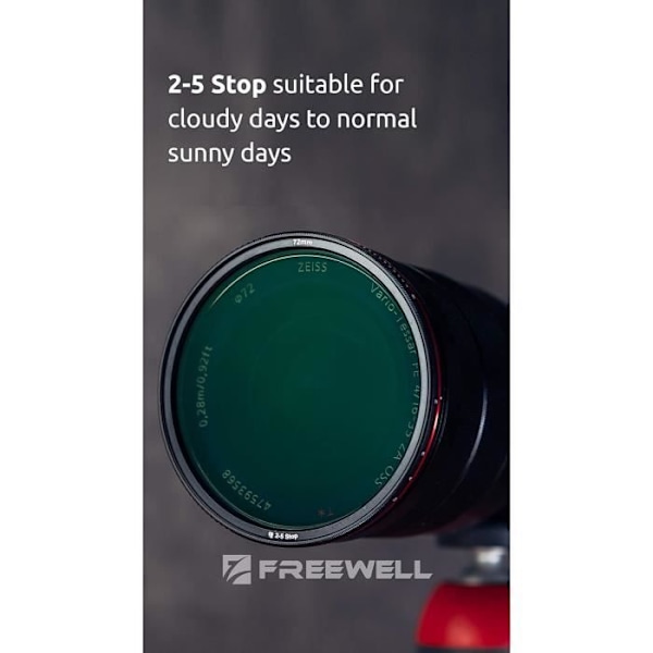 Freewell 77mm Filtret Stop Hard ND Variabel Standard Dag 2 till 5 Stopp