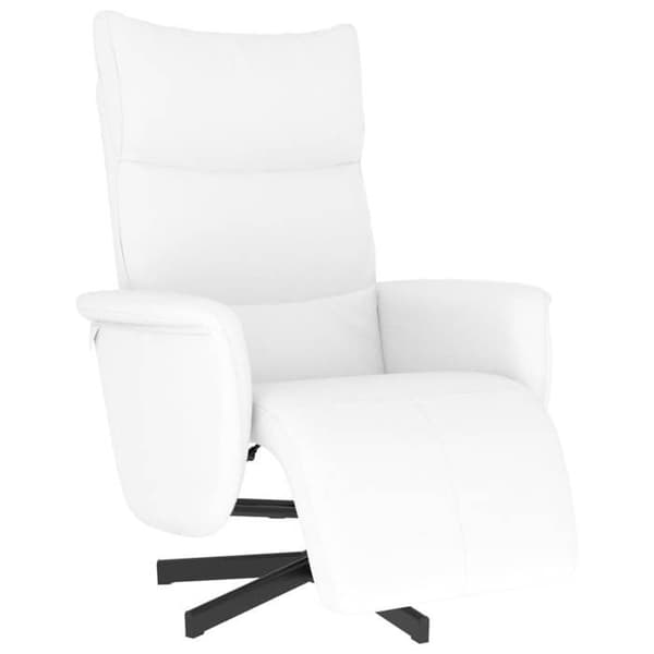 vidaXL Reclinersofa med fotpall vit konstläder 356590