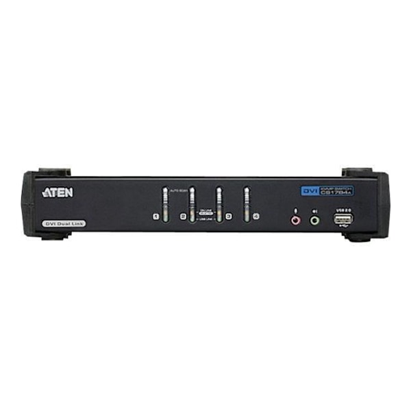 KVMP Switch, 4-faldig, ATEN CubiQ CS1784A, DVI, USA... Svart