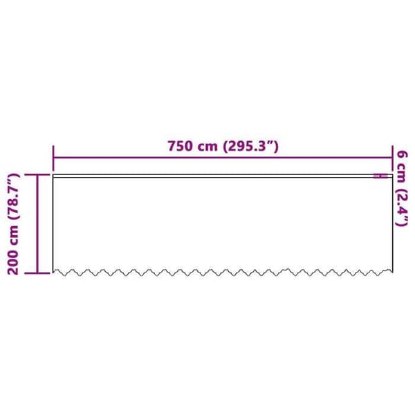vidaXL Blommönstrad Spetsgardin Vit 200 x 750 cm Polyester 4107832