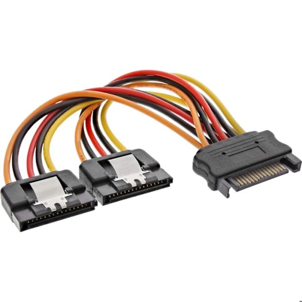 Strömkabel Y - InLine - 29683A - 2x SATA - 0,15 m - Svart