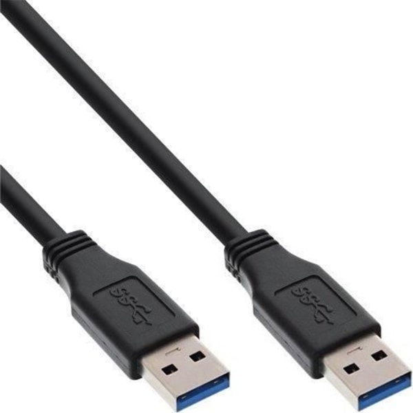 USB A anslutningssladd - INLINE - Svart - 3m - USB 3.0 - Guldpläterad