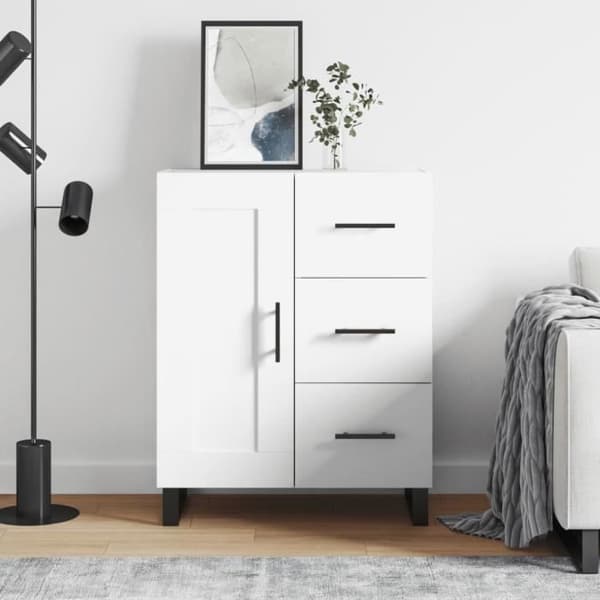 vidaXL Buffé vit 69,5x34x90 cm ingenjörsträ 830284