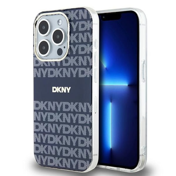 IPhone 15 Pro Max-fodral - DKNY IML IML Mono & Stripe MagSafe (DKHMP15XHRHSEB) - Blå