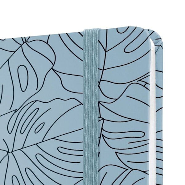 Sigel - JN353 - Jolie Notebook, Blue Monstera, Ruled, 13,5 x 20,3 cm, Hårt pärm, 174 sidor, Ljusblått, Svart