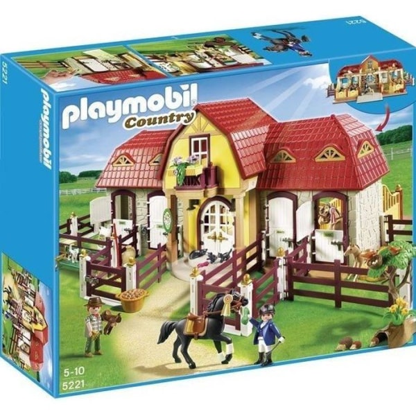 PLAYMOBIL - Stud med hästar och inhägnad - 4 boxar - 3 hästar - Tillbehör - Blandat - 5 år+