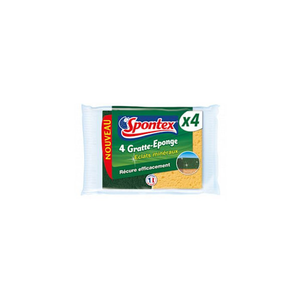 Spontex 4 svampskrapa mineralskärvor per 4