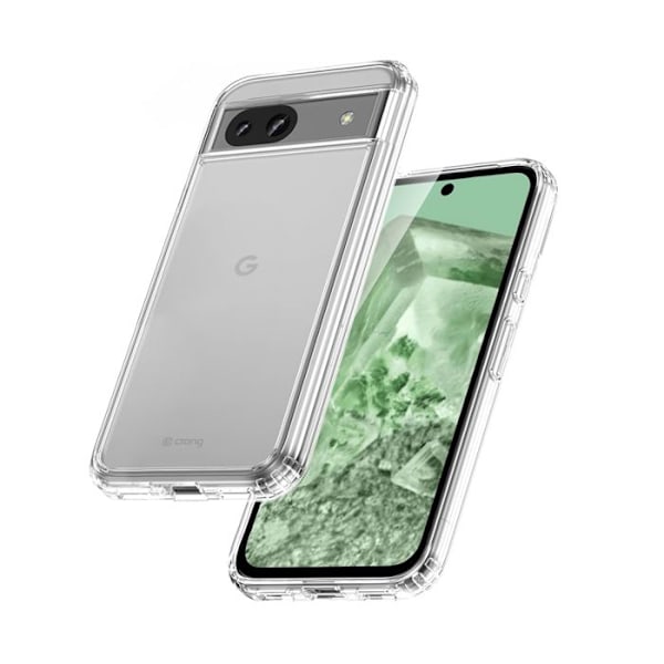 Mobilskal - Crong - Google Pixel 8A - Genomskinlig - Heltäckande skydd - Trådlös laddning kompatibel Transparent