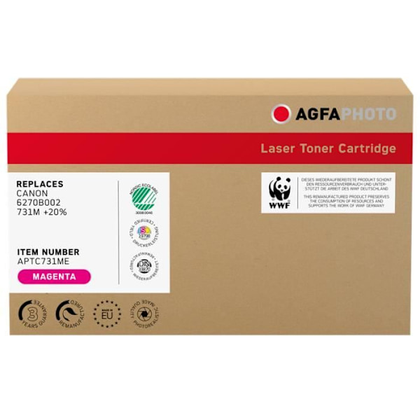 Agfa Photo APTC731ME Toner Magenta ~1 500 sidor kompatibel med skrivaren: CANON I-SENSYS LBP-7100CN, CANON I-SENSYS