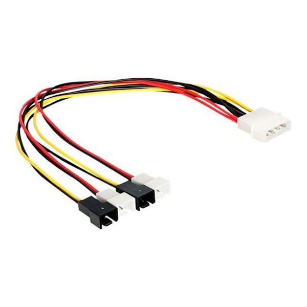 Fläktströmadapter - DELOCK - 83343 - Molex-kontakt (4-stift) - Längd 30 cm