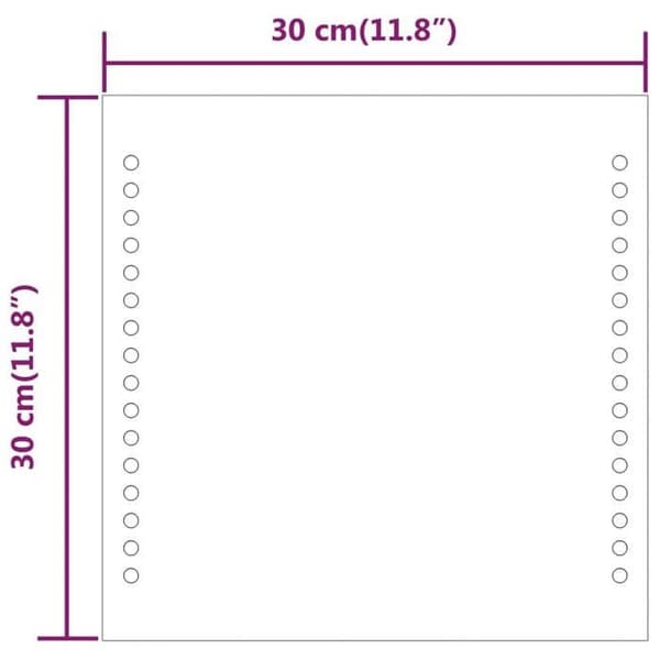 vidaXL LED Badrumsspegel 30x30 cm 151718