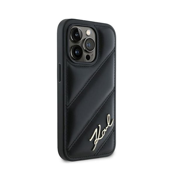 Karl Lagerfeld Diagonal Quiltad Skrift - Skal för iPhone 13 Pro Max (Svart) Svart