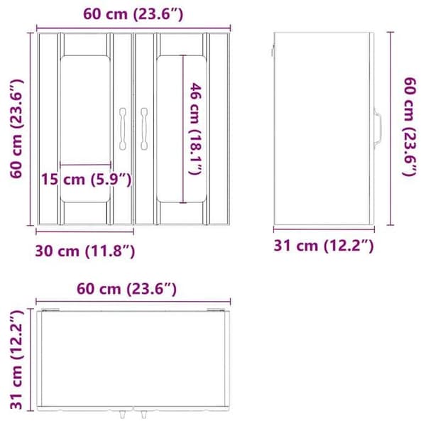 vidaXL Köksskåp med glasdörr Lucca svart 853908