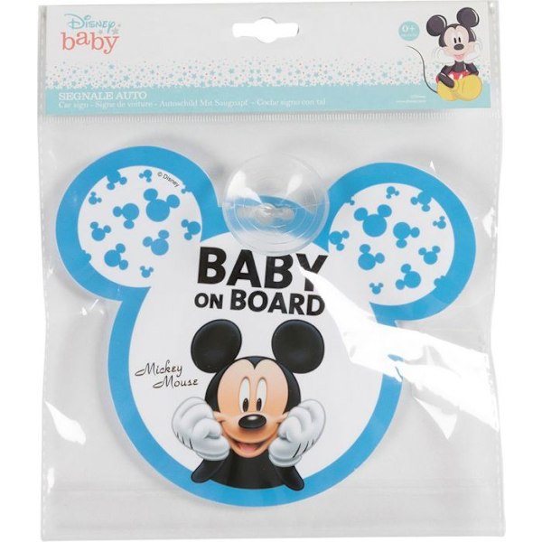 Tataway Säkerhetsskylt bil "bebis ombord" Disney Mickey Mouse med sugproppsfäste