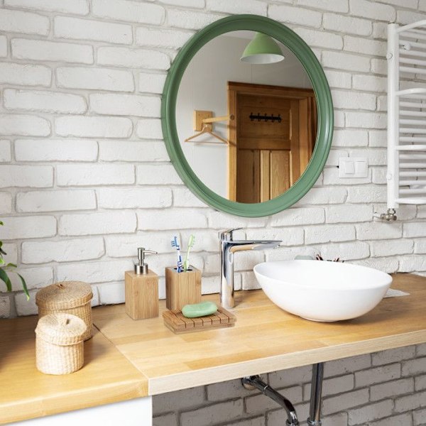 Relaxdays Bamboo Badrumstillbehör 3-delat set Tvåldispenser Tumbler Tandborste Tvålkopp, naturlig ljusbrun, silverfärgad