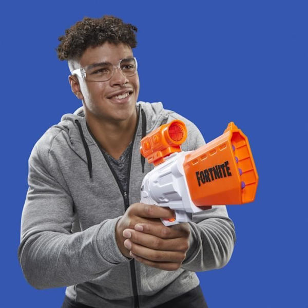 NERF - Fortnite - Blaster SR 4 pilar med anfallare och avtagbart sikte - innehåller 8 officiella NERF - Elit pilar