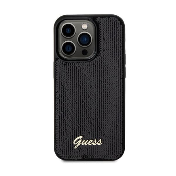 Telefonfodral - Guess - iPhone 13 Pro Max - Svart - Sequin Script - Metall svart