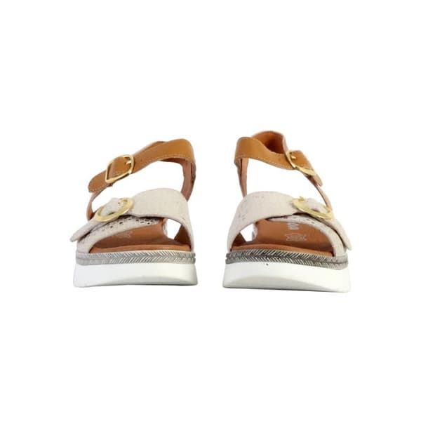 Alénoa TDF Läder Platt Sandal - Platina Camel Platin Kamel 38