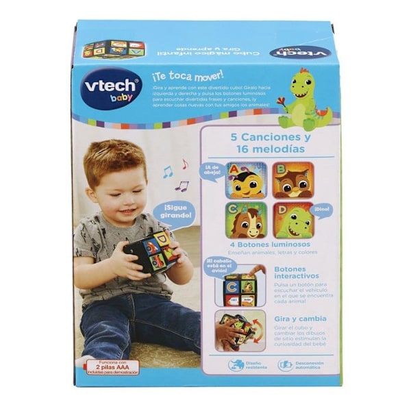 Vtech Puzzle - 3480-558422 - Magic Cube för barn, vänd och lär dig,