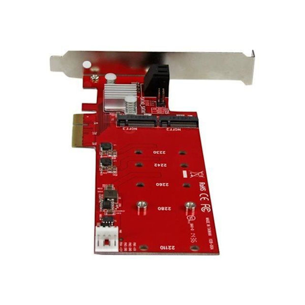 STARTECH PCI Express RAID-kontrollkort för 2 M.2 NGFF SSDs plus 2 SATA III 6Gb/s-portar