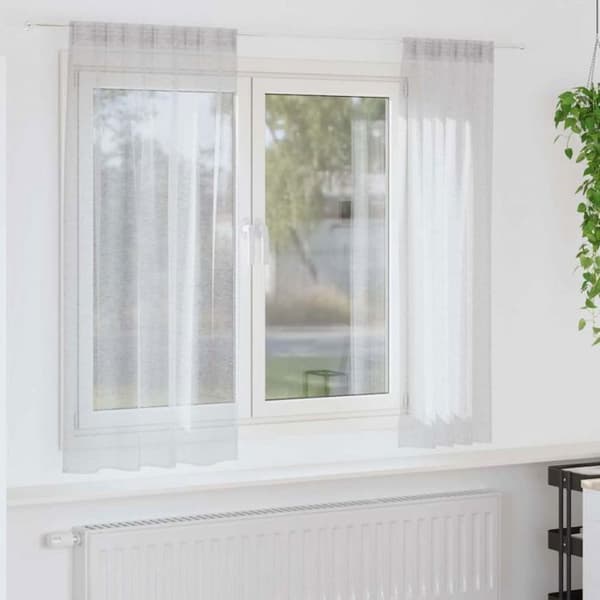 VIDAXL - Gardinpanel 2 st Ljusgrå 175 x 140 cm Polyester Ljusgrått