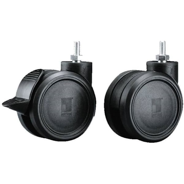 Dubbelriktade hjul - RITTAL - 7495.000 - Plast - Svart - Set om 4 Svart