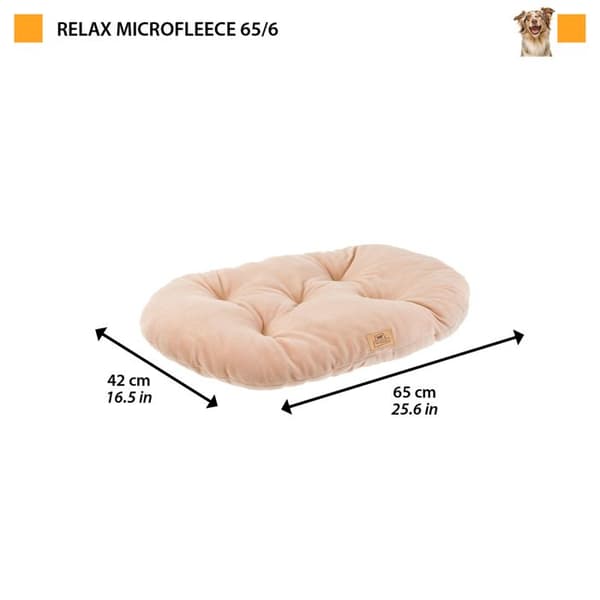 Ferplast RELAX MICROFLEECE Kudde stoppad i mikrofleece för hundar och katter 65/6 - 65 x 42 cm - Grå Grå