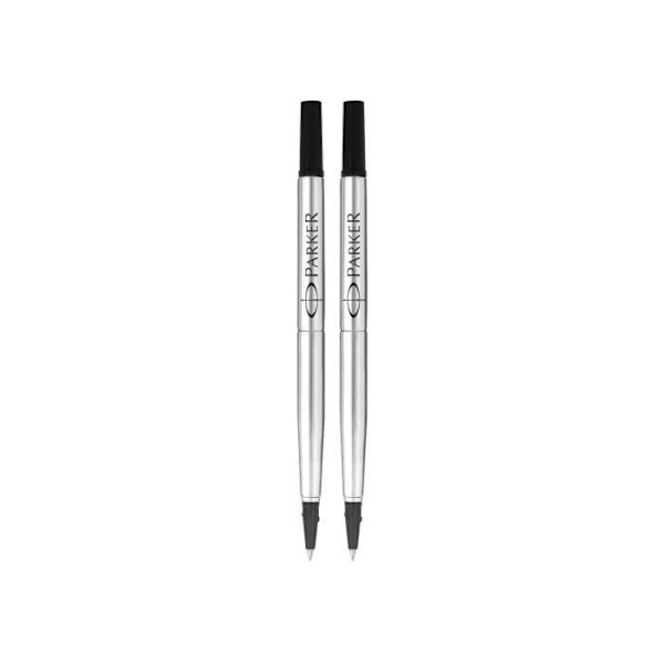PARKER Rollerball penna refill, medium spets, svart, blister X 2 Svart bläck