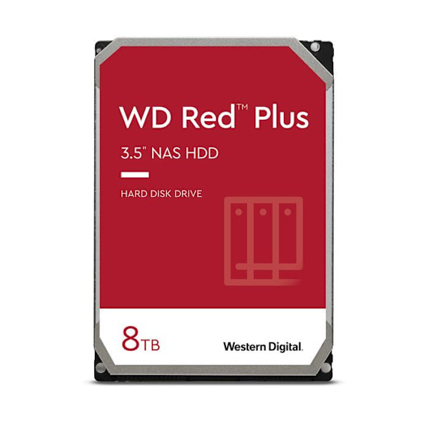 Western Digital Drive Red Plus 8TB 3,5 tum CMR 256MB/5640RPM Klass - 0718037896755