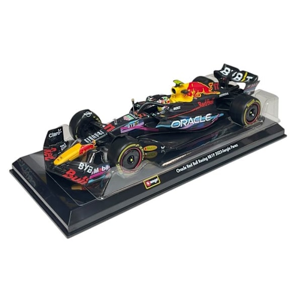 Minibil - Burago - Red Bull RB19 - Sergio Perez - 1/24 - Vitrin inkluderad Blå