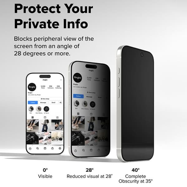 2-pack Ringke Easy Slide Privacy Härdat Glas Skärmskydd för iPhone 17 Pro Max - Integritet Integritet