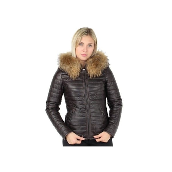 Doudoune Oakwood Happy i läder ref cco43970 Choklad kastanj S