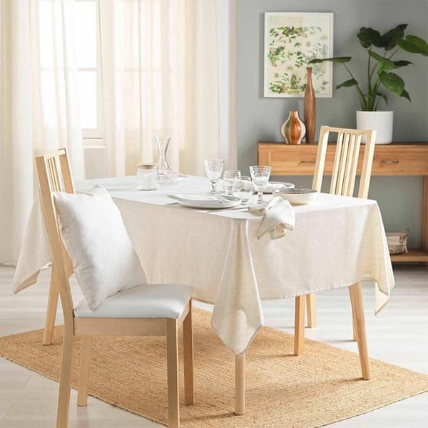 Duk rektangulär 140 x 240 cm polyester/lin uni pauline Sans beige