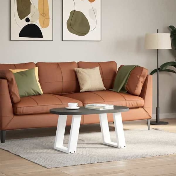 vidaXL U-formade soffbordben 2 stycken Vit 28 x (42-43) cm Stål 4012757