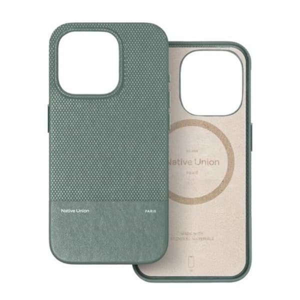 Skal-skydd - NATIVE UNION - iPhone 16 - Grön - Stötsäker - Återvunnen mikrofiber Grön
