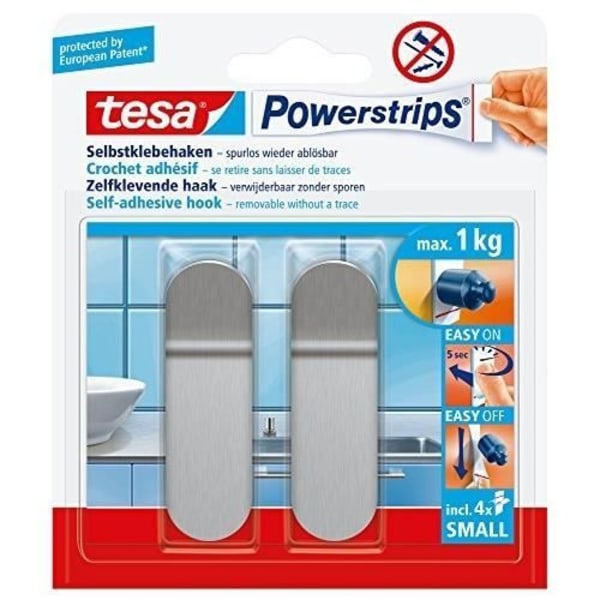 TESA 570450000000 MINI-HAKAR, METALL, SET MED 2 DEL