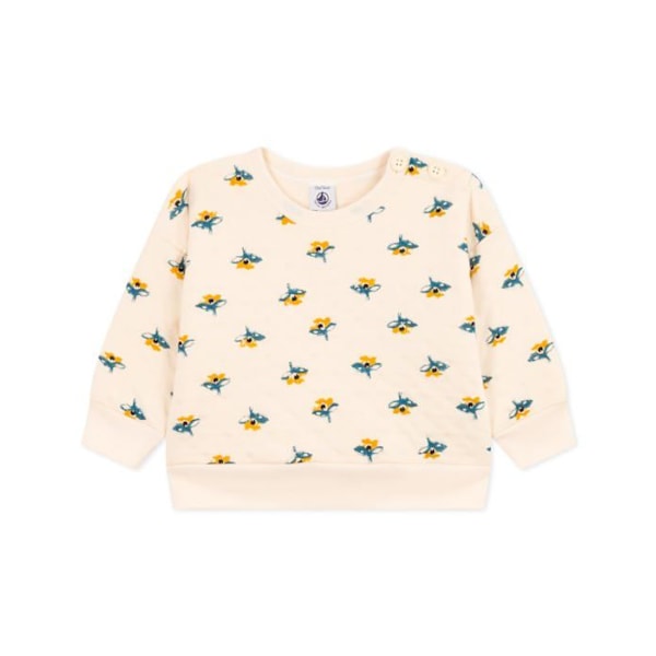 Babystol - barnsoffa Petit bateau - A08R8 - Barn sweatshirt, Vit Lavin / Flerfärgad, 6 månader