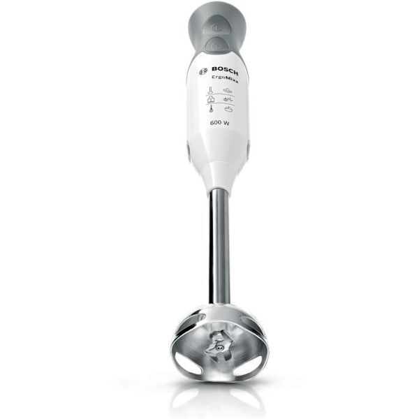 BOSCH MSM66150 ERGOMIXX stavmixer - Avtagbar fot i rostfritt stål, 600W, 12 hastigheter + turbo