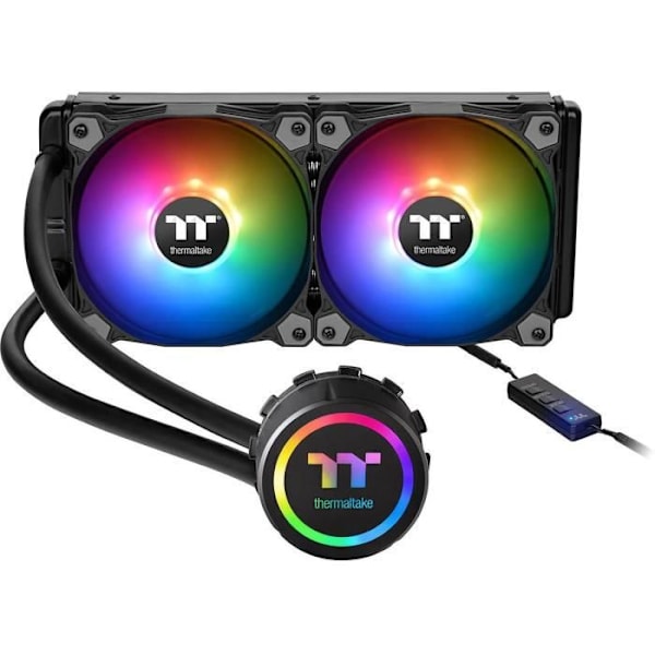 AIO CPU vattenkylare för PC - THERMALTAKE - Water 3.0 240 A-RGB Sync - 240 mm CPU vattenkylare Kit (CL-W233-PL12SW-A) Svart, Multifärg